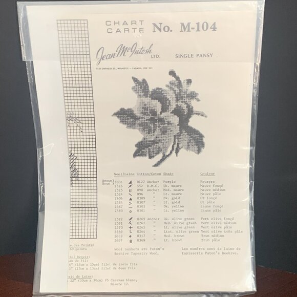 Vintage Jean McIntosh Cross Stitch Charts Pansy Rose Yellow Roses 103 104 215 - Picture 5 of 13